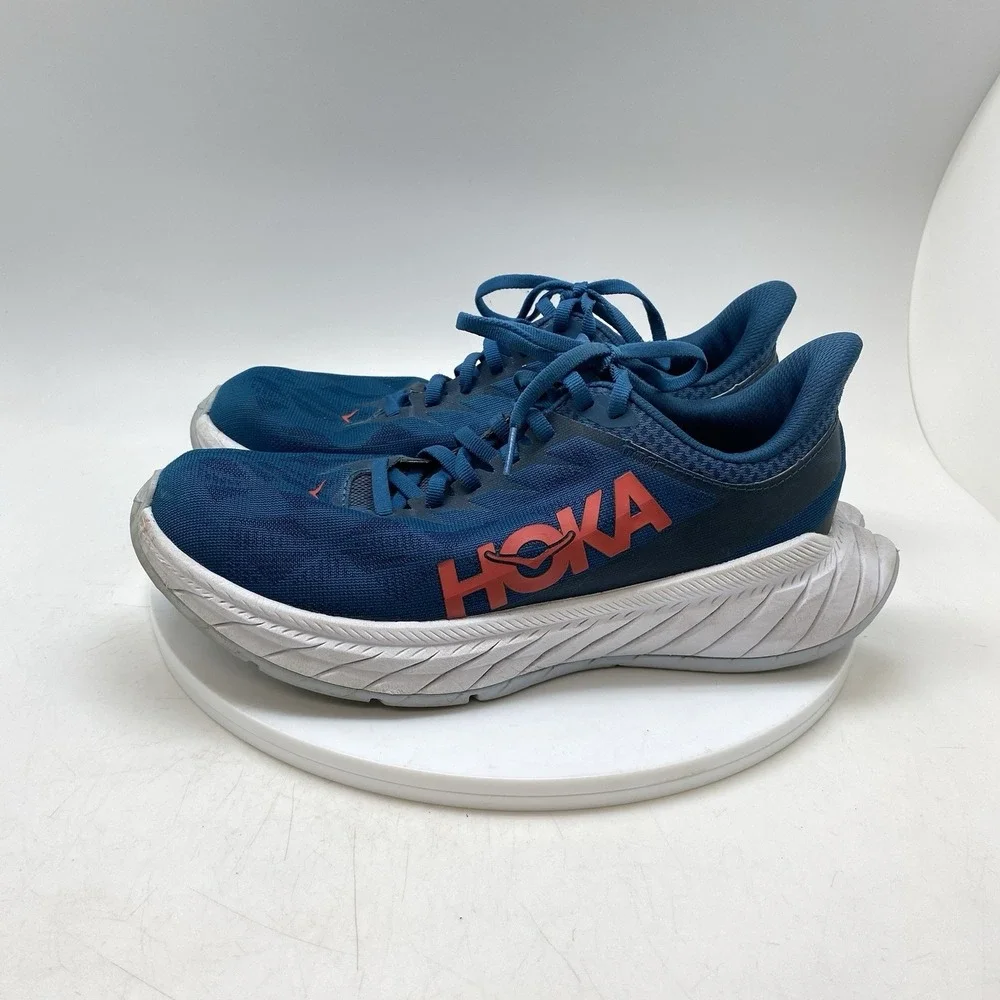Hoka One One Sneakers Womens 7.5 Carbon X 2 1113527 MBHCR Blue Running Gym Shoes